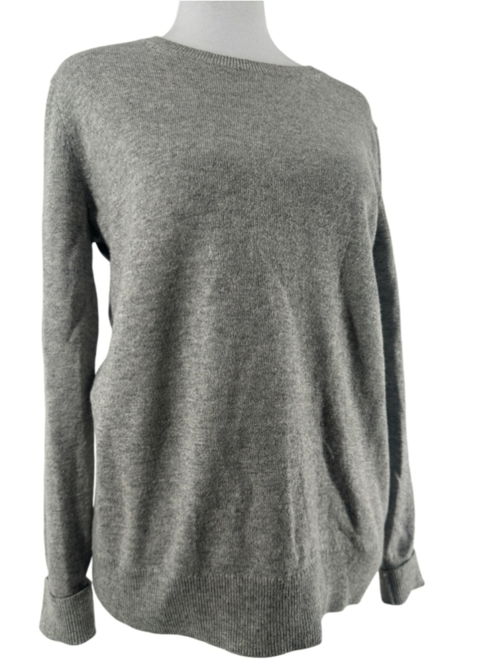 Everlane Cashmere Crewneck Sweater grey soft comfort minimalist luxury sz M